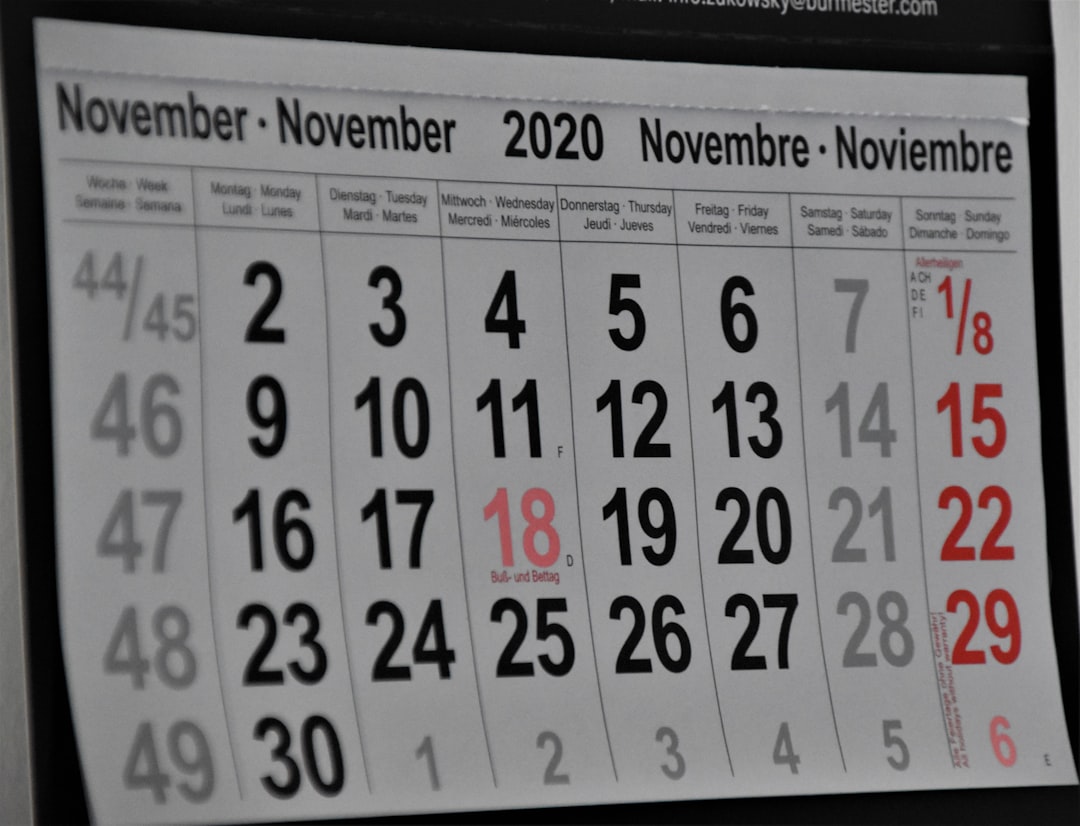 Calendario lavoro autunno: ferie, turni e ponti